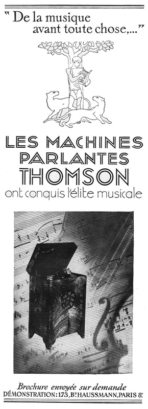 PUBLICITÉ 1933 THOMSON T.S.F ADVERTISING RADIOPHONOS DUCRETET ALLIANCE PICK-UP 